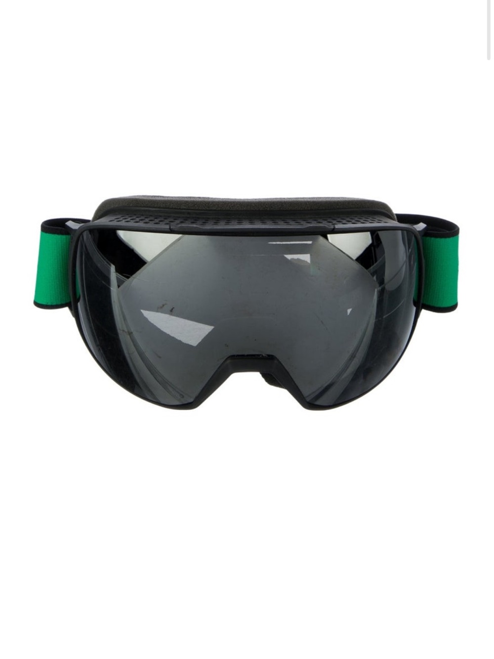 Bottega Veneta Black Smoke Lens Sunglasses with Green Strap